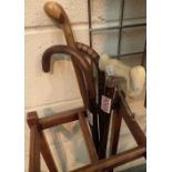 Four Antique walking sticks including a