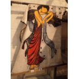 Oriental wall hanging of a lady