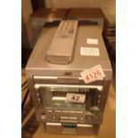 JVC midi sound system and a paper shredder