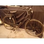 Classic ladies upright bicycle with front dynamo hub and light set
