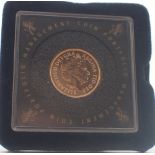 Cased 2013 Queen Elizabeth gold full sovereign,