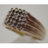 Gents fancy diamond ring, approximately 0.