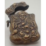 Brass mermaid vesta case