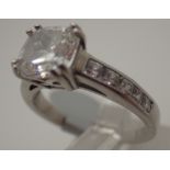 925 silver cushion shaped solitaire ring,
