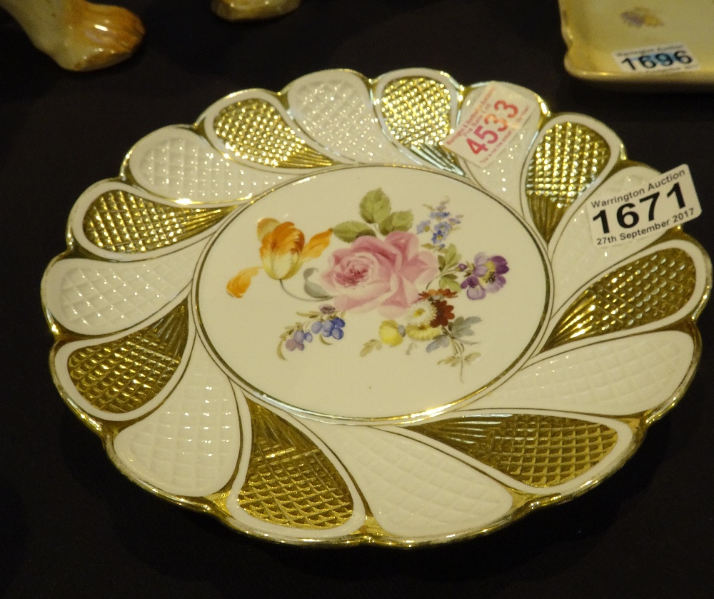 Meissen hand painted gilded cabinet plate,