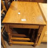 Oak nest of three tables,