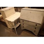 Three vintage painted kitchen units