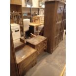 Oak three piece bedroom suite comprising of tallboy and dressing table