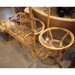 Bamboo sofa, table and mirror,