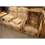 Bamboo conservatory suite comprising sofa,