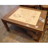 1970s coffee table with map of Lancashire