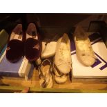 Six pairs of new ladies shoes and slippers,