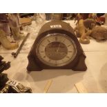 Smiths oak cased mantel clock