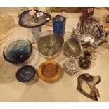 Collection of blue glass