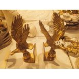 Pair of brass eagle bookends