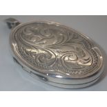 925 silver vintage 1976 fancy oval locket