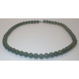 Green jade necklace,