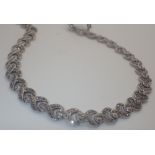 925 silver fancy heavy marcasite necklace, L: 45 cm, RRP £240.