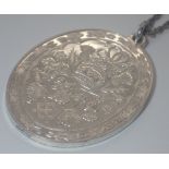 Silver pendant commemorative of Lady Diana Spencer and Prince Charles wedding 1981,