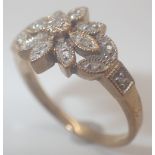 9ct gold diamond set ring,