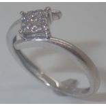 9ct white gold diamond ring,