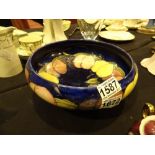 Moorcroft large Wisteria Inverted Plums footed bowl,