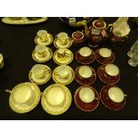 Limoges coffee set six Czech Tara gilded cups and saucers and Royal Albert Happy Birthday and