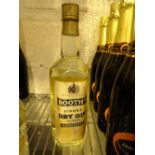Bottle of Booths finest London dry gin level to bottom of neck no volume stated but 75cl 1961