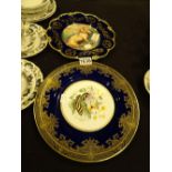 Two Caverswall plates Butterflies and Dachshund