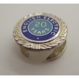 Hallmarked silver English Electric 20 years service badge