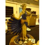 Cast reproduction Art Deco figurine on base