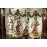 Set of Four Seasons candelabra by John Bevington with crossed swords backstamp