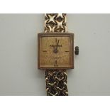 9ct yellow gold ladies cocktail wristwatch and strap for long service from Kellogs,