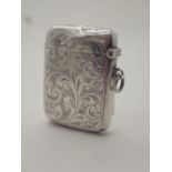 Hallmarked silver vesta case,