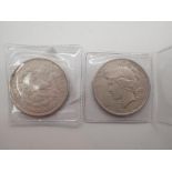 Silver American dollars 1921 and 1924