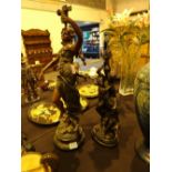 Two spelter figures,