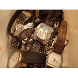 Box of mixed wristwatches