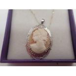 925 silver cameo necklace