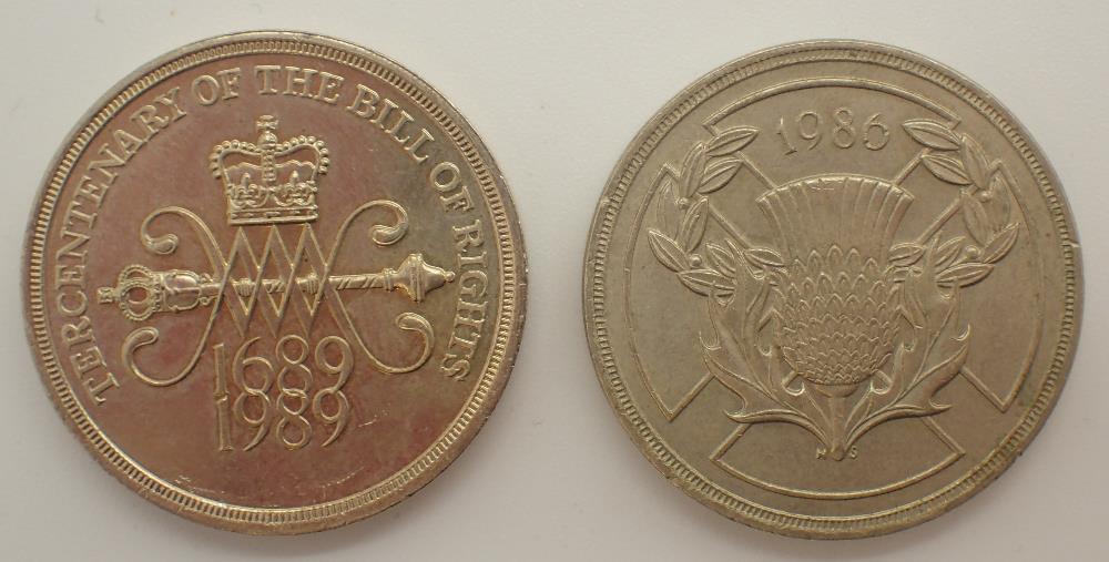 Two collectable £2 coins Thistle and Bill of Rights