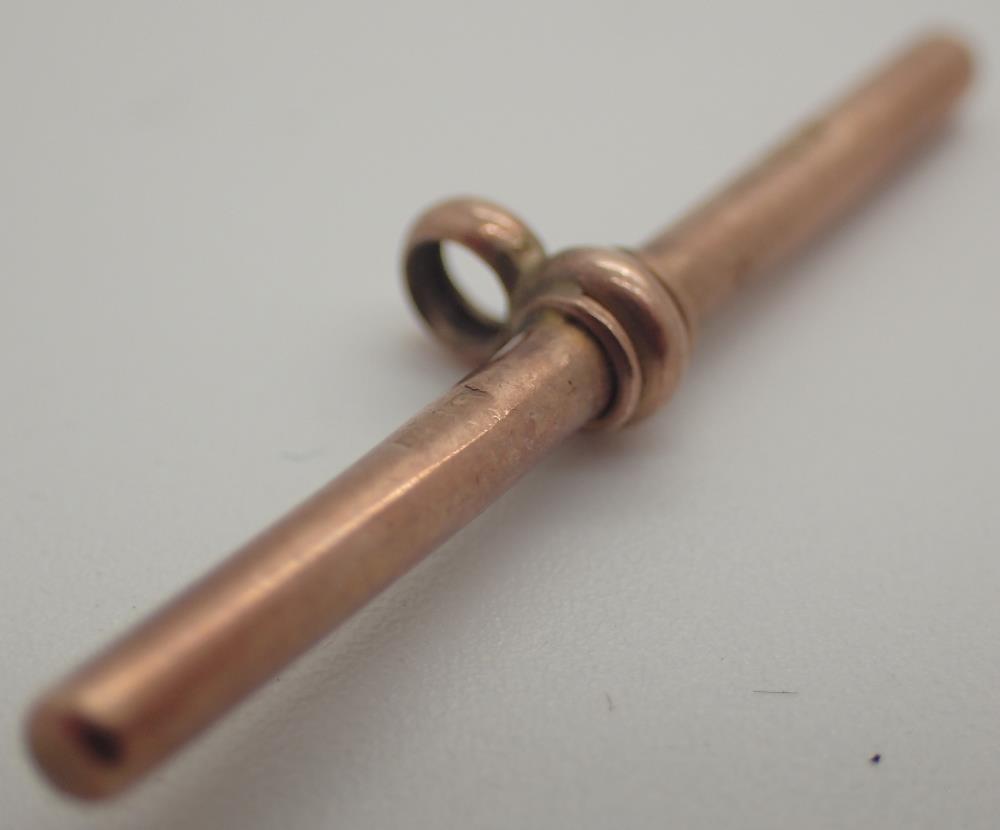 9ct rose gold T bar for Albert chain