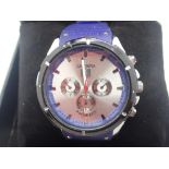 Gents fashion wristwatch with blue strap