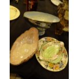 Four pieces of Maling ware including Peony Rose pattern