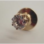 9ct gold white stone set stud