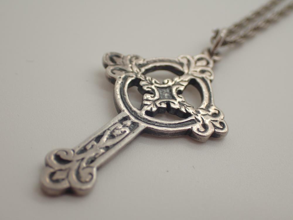 Sterling silver Celtic cross on sterling silver chain