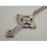 Sterling silver Celtic cross on sterling silver chain