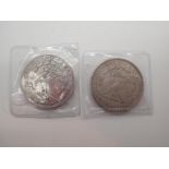 Two silver American dollars 1921