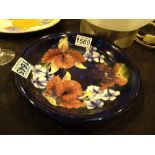 Moorcroft large Blue Orchid shallow bowl,