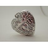 925 silver heart vesta case