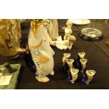 Russian gilded fish vodka shot glass set