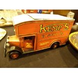 Tin plate Kemps biscuit van